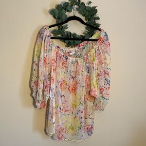 Cabi sheer floral top, Size L
